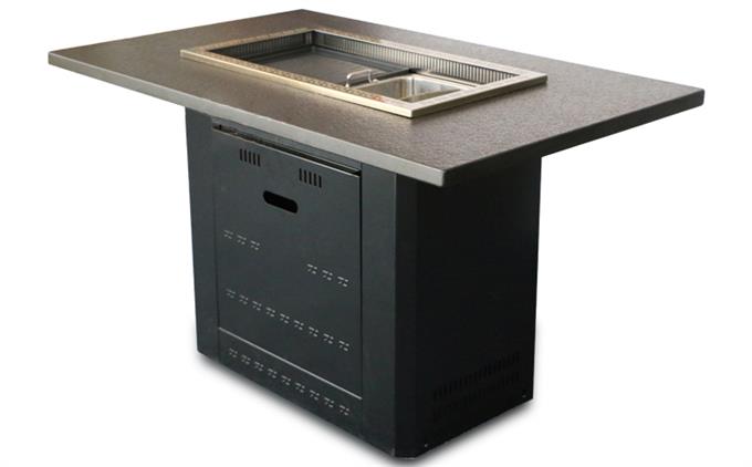 下排風韓式涮烤桌_無煙火鍋燒烤一體桌（zhuō）子