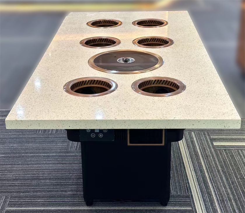 6人位一人一鍋小火鍋帶烤肉無煙（yān）涮烤一體（tǐ）桌