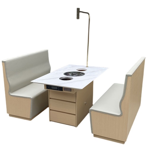 韓式烤（kǎo）涮一體（tǐ）火鍋桌大理（lǐ）石無煙涮烤火鍋（guō）一體桌