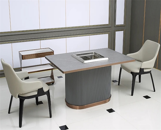 火鍋（guō）烤肉一體店智能無煙火鍋燒烤一體桌