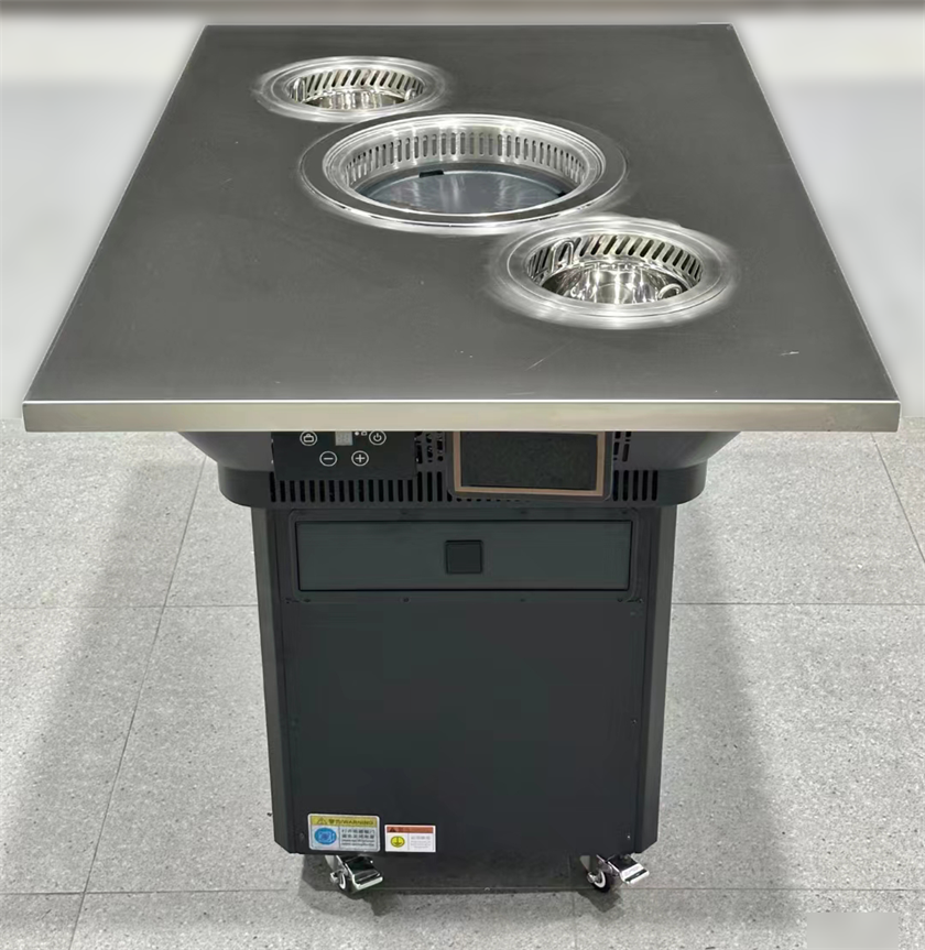 不鏽鋼自助烤肉火鍋一體桌_無（wú）煙（yān）火（huǒ）鍋燒烤一體桌