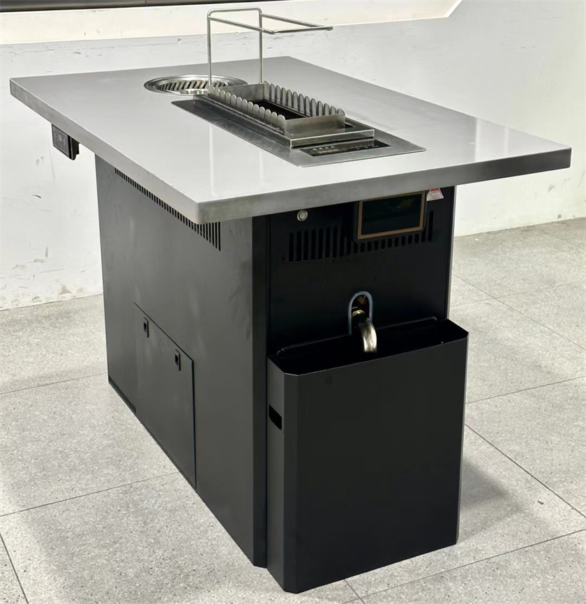 自助火鍋烤串店不鏽鋼無煙火鍋烤串一體桌