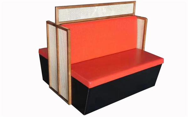 中式餐廳火鍋店真皮軟包雙麵（miàn）卡座沙發