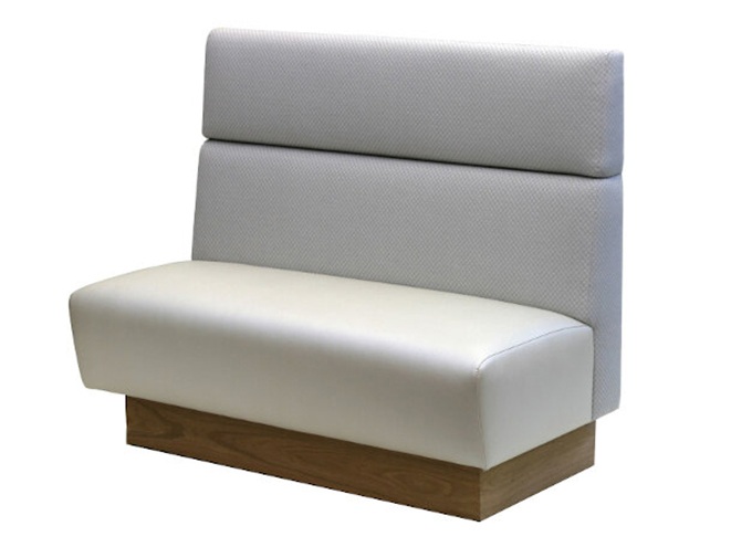 咖啡廳簡樸布藝軟包時尚（shàng）實木卡座