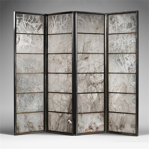 新中式（shì）帶磨砂玻璃現代不鏽鋼屏風隔斷加工廠