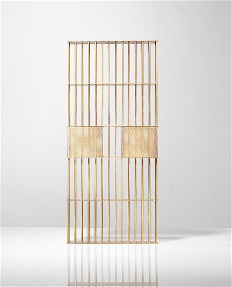 現代鈦金格柵時尚不鏽鋼屏（píng）風