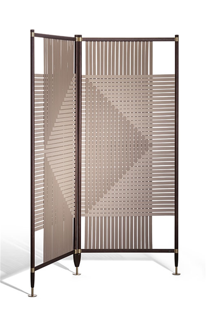 拉絲咖啡金不鏽鋼雕花（huā）屏風