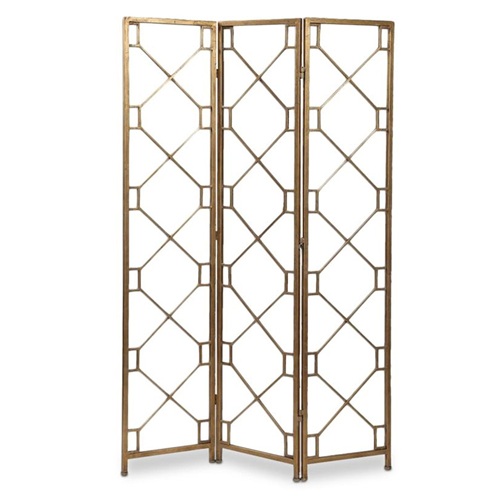 香檳金不鏽鋼花格簡約屏風現代時尚
