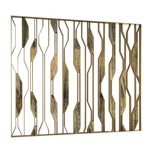 現代黃古銅不鏽鋼屏風隔斷-不鏽鋼屏風製品廠