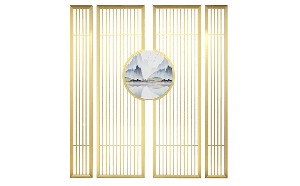 新中式藝術不鏽鋼屏風裝飾簡約_不鏽鋼屏風廠家定製