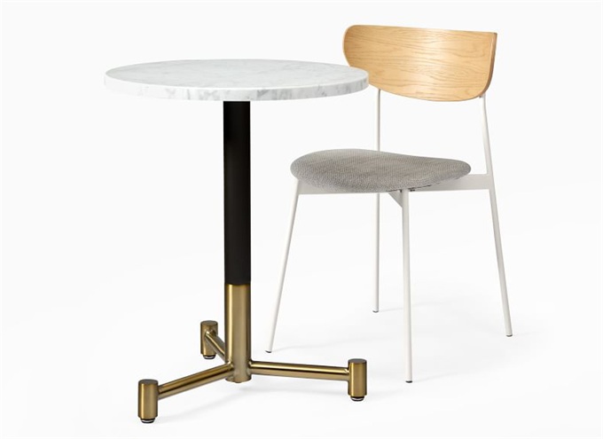 學校（xiào）食堂現代大理石（shí）高腿桌子