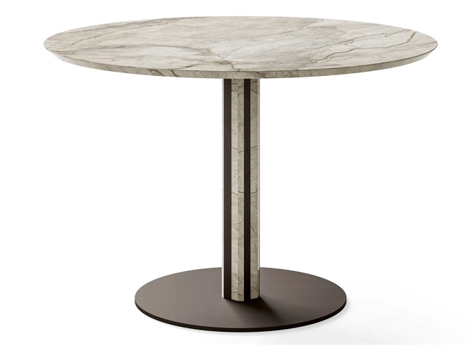 學校食堂（táng）餐廳時尚岩板圓形餐桌