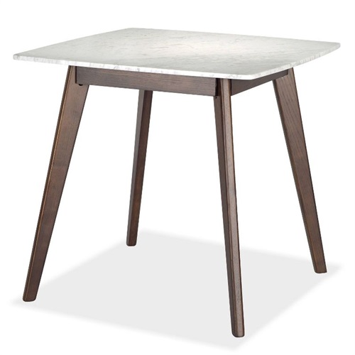 企業機關食堂簡約實木桌腳大理石台麵餐桌