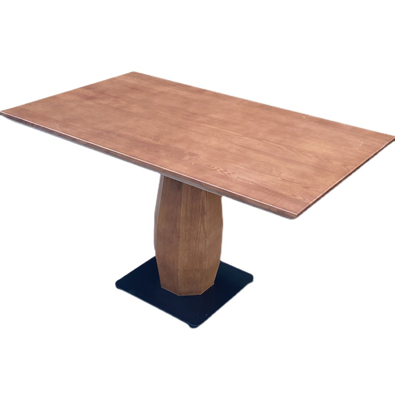 企業員（yuán）工食堂新款實木餐（cān）桌機關餐（cān）廳簡約實木餐台