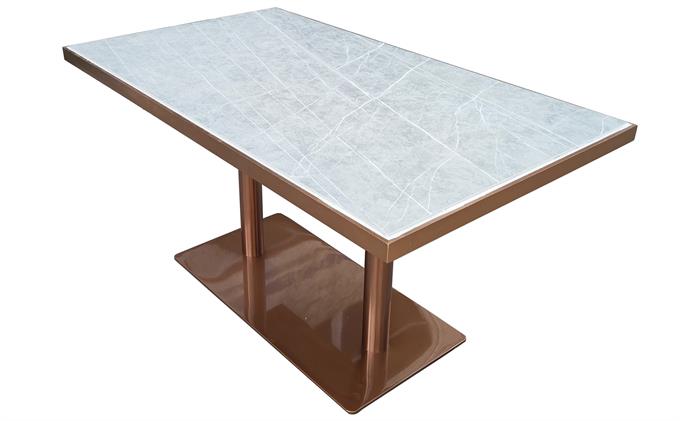 企業食堂（táng）鈦金不鏽鋼輕奢餐桌