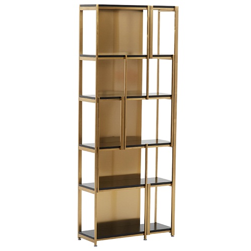 後現代簡約不（bú）鏽鋼（gāng）鈦金書（shū）架_不鏽鋼書架書櫃廠家生產