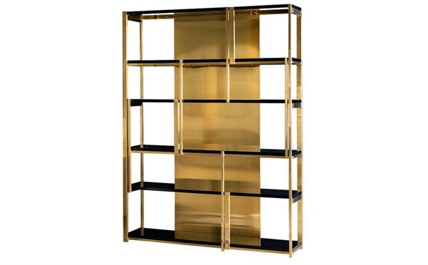 北歐現代不鏽鋼輕奢書架書櫃_不鏽鋼書架款式設計