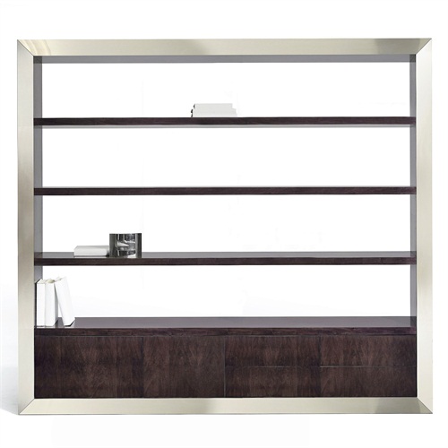 現代簡約不鏽鋼書櫃書架高端_不鏽鋼書架書櫃加工廠