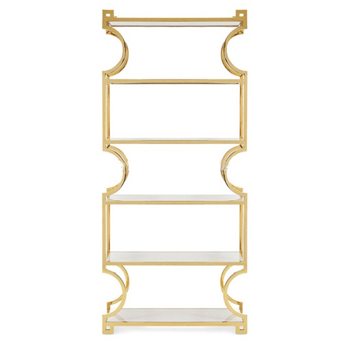 玫瑰金鋼條輕奢不鏽鋼書架_不鏽鋼書架廠家設計