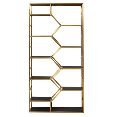 書店後現代鈦金不鏽鋼書架_不休感書架定做（zuò）廠家