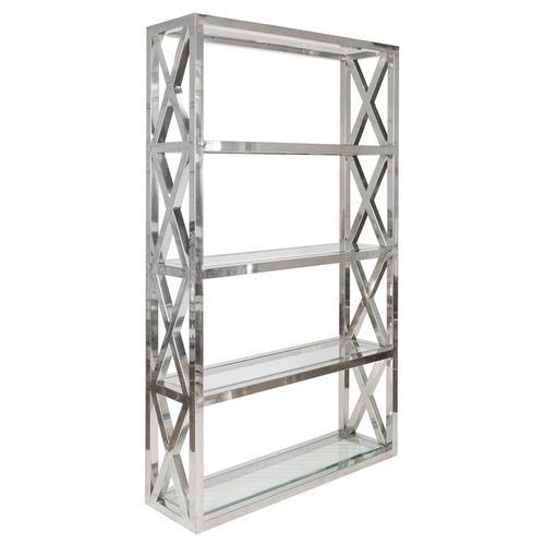 後現代簡約不鏽鋼落地書架_不鏽鋼書架定做