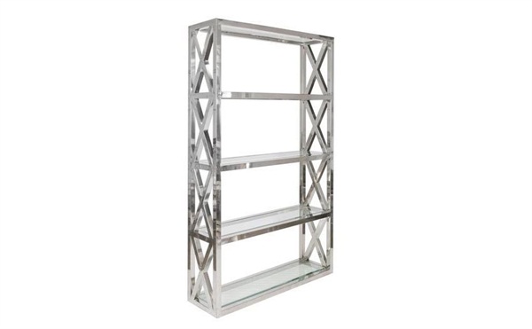 後現（xiàn）代簡約不鏽鋼落地書架_不鏽鋼書架定做