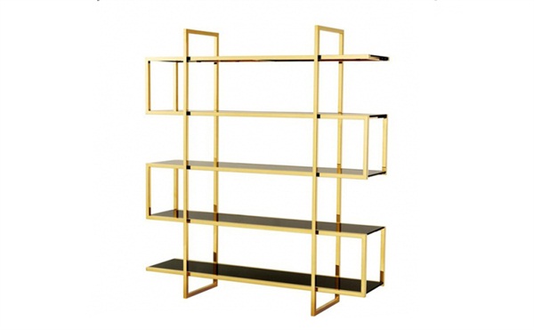 辦公室輕奢玫瑰金不鏽鋼書架金屬工廠定（dìng）製（zhì）