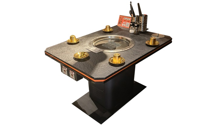 烤肉店火燒石台麵自淨化無煙自助炭烤烤（kǎo）肉桌（zhuō）