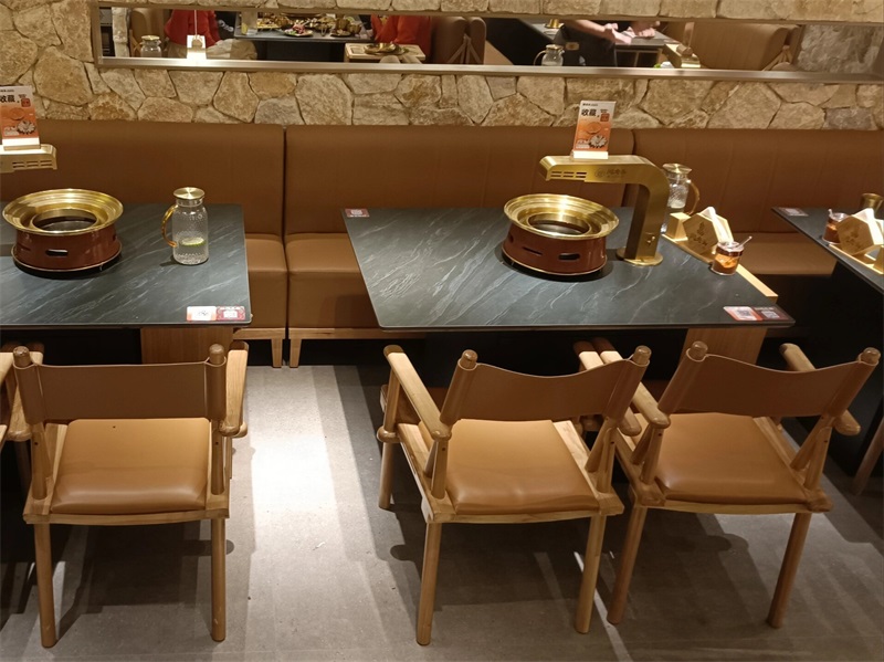 烤肉店上排煙無煙淨化岩板烤肉桌