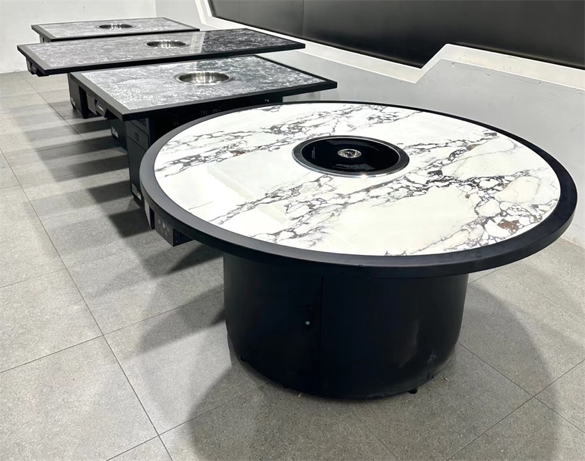 日式（shì）烤肉店圓形無煙自淨化電烤烤（kǎo）肉桌