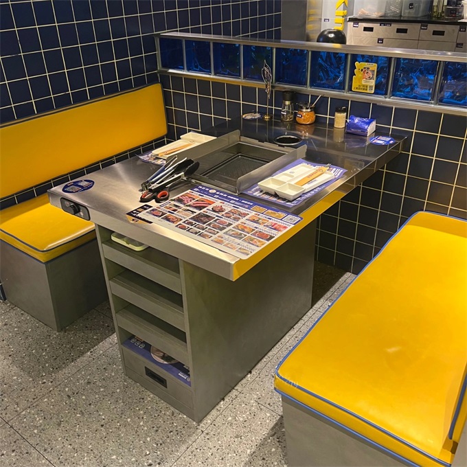 韓式自助烤肉店無煙淨化下（xià）排煙烤肉桌