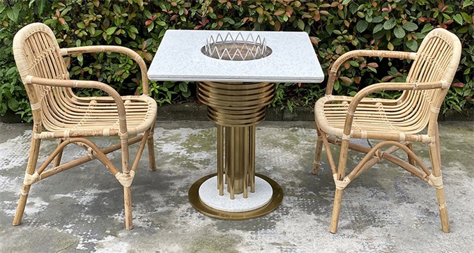 大理石自（zì）助烤（kǎo）肉（ròu）桌電陶爐烤肉桌子