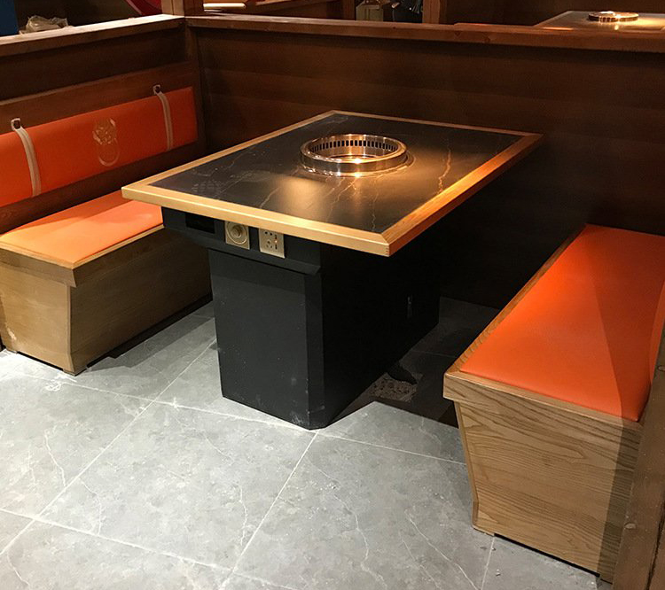 韓式（shì）烤肉店無煙淨化岩板炭火烤肉桌