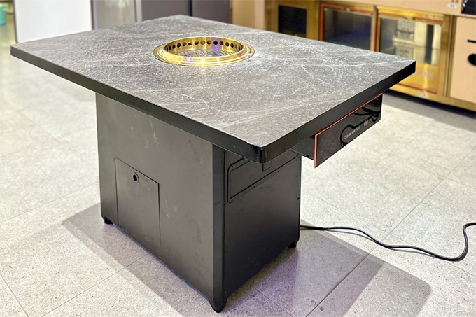 火燒石台麵智能無煙淨化烤肉桌（zhuō）