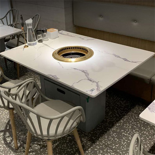 日式燒（shāo）烤店無煙烤肉餐桌_日式自助烤肉桌椅