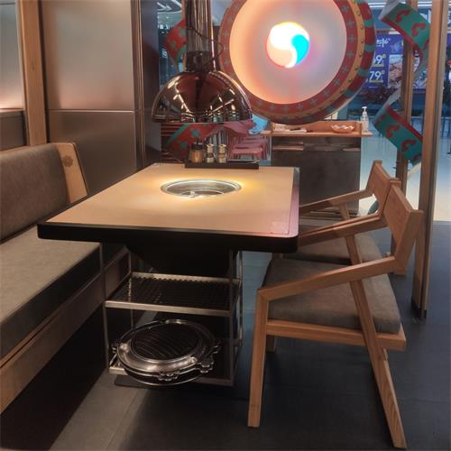 韓式炭火烤（kǎo）肉上排煙無煙烤肉桌