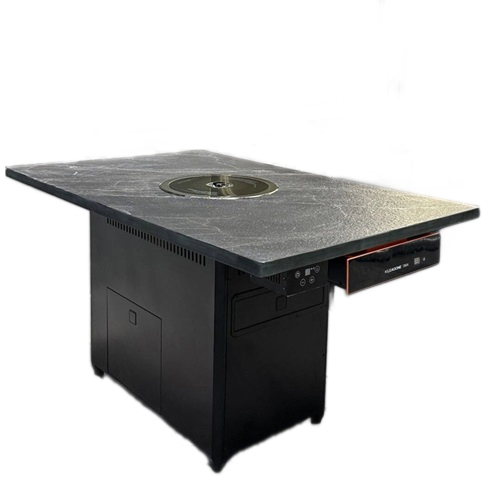 火燒石韓式無煙燒烤桌_自（zì）助無煙淨化烤肉桌（zhuō）