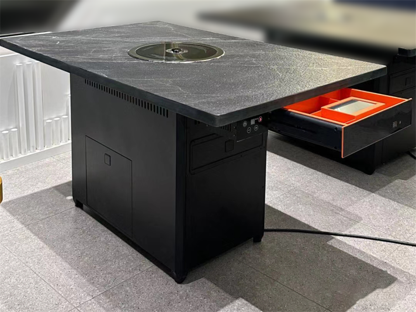 火燒石韓式無煙（yān）燒烤桌_自助無煙淨（jìng）化烤肉桌（zhuō）