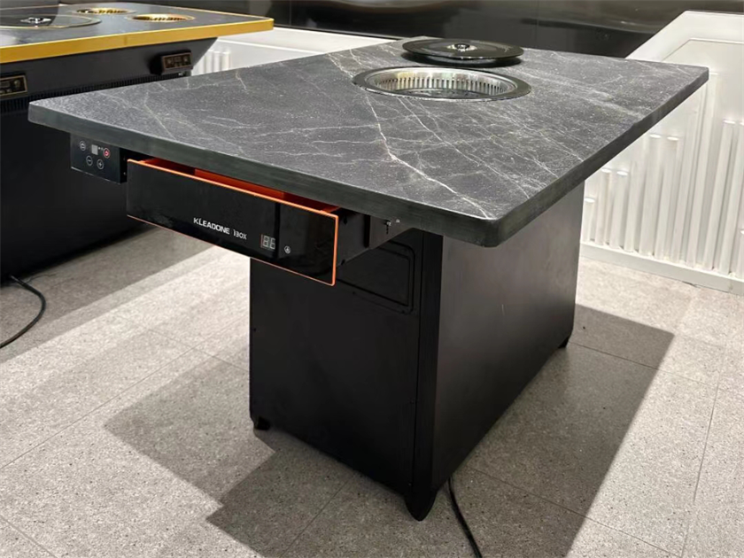 火燒石韓式無煙燒烤桌_自助無煙淨化烤（kǎo）肉桌