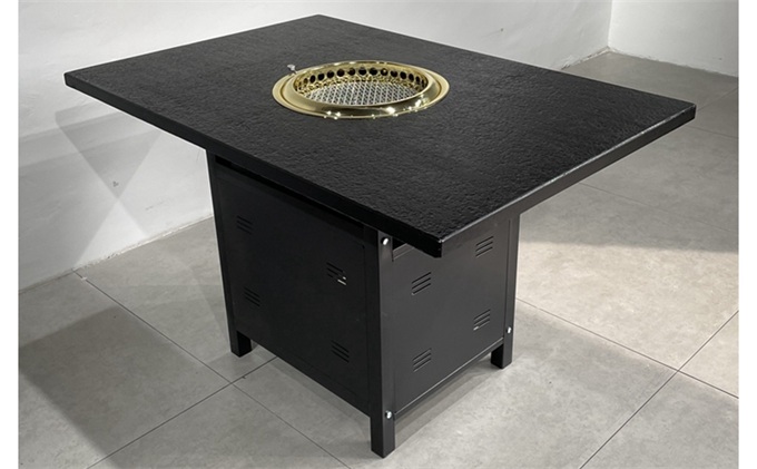 青島韓（hán）式（shì）火燒石燒烤桌_無煙烤肉桌