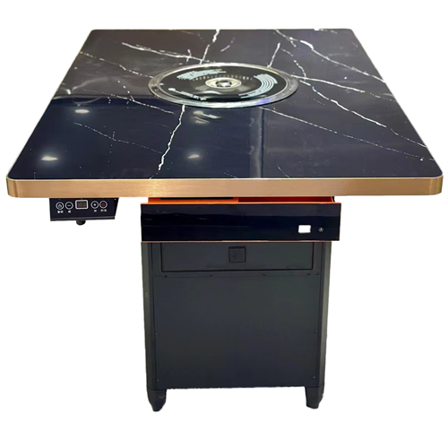 自助烤肉店時尚不（bú）鏽鋼封邊大理石無煙烤（kǎo）肉桌