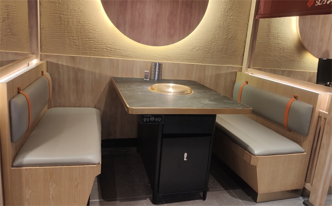 山東岩板無煙燒（shāo）烤桌_無煙日式電（diàn）烤肉桌