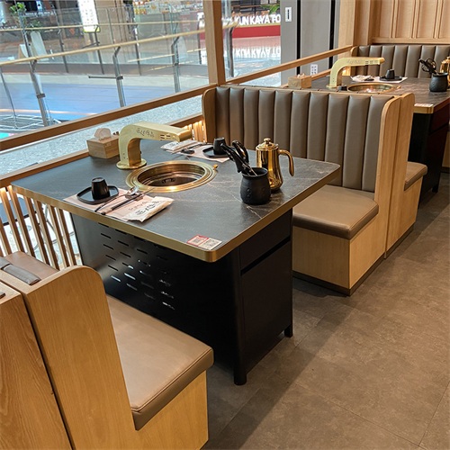 韓式烤肉店岩板（bǎn）節能無煙燒烤桌（zhuō）子