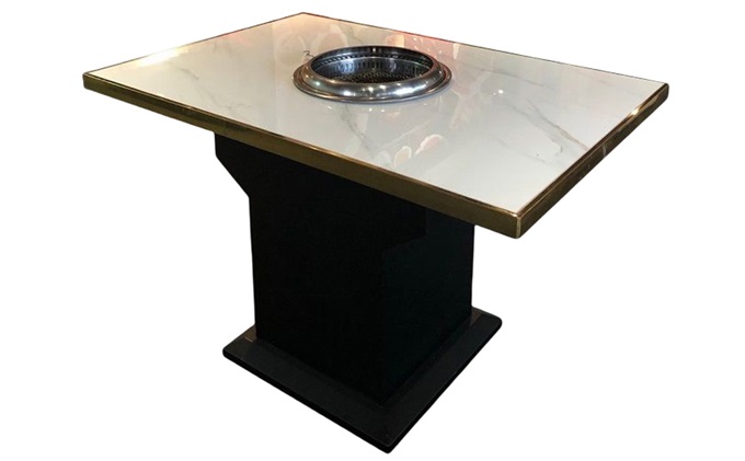 韓式環保無煙燒烤桌下排風高（gāo）檔炭（tàn）火烤肉桌