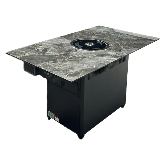 韩式自助烤肉店下排（pái）烟岩板台面无烟烤肉桌