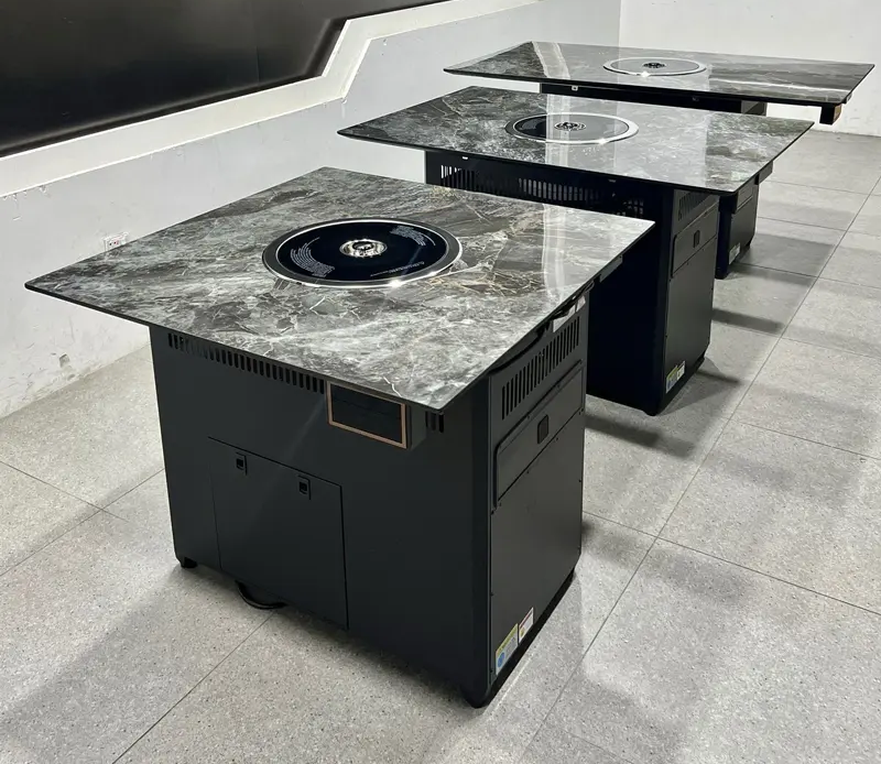 韓式自助（zhù）烤肉店下排煙岩（yán）板台（tái）麵無煙烤肉桌