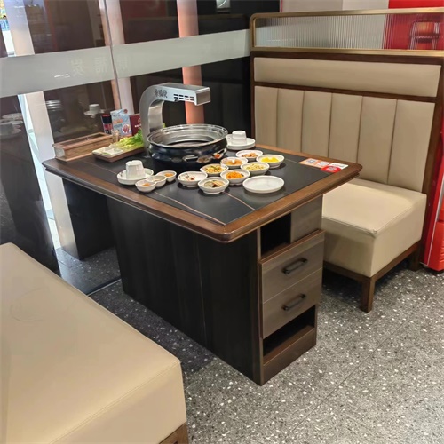 自助烤肉店上排煙無煙淨化烤肉桌（zhuō）