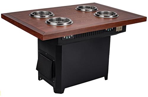 一人一鍋自助無煙小火鍋桌老榆（yú）木無煙火鍋桌（zhuō）