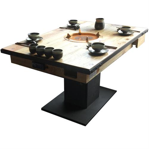 實木複古火鍋店電磁爐（lú）火鍋桌椅