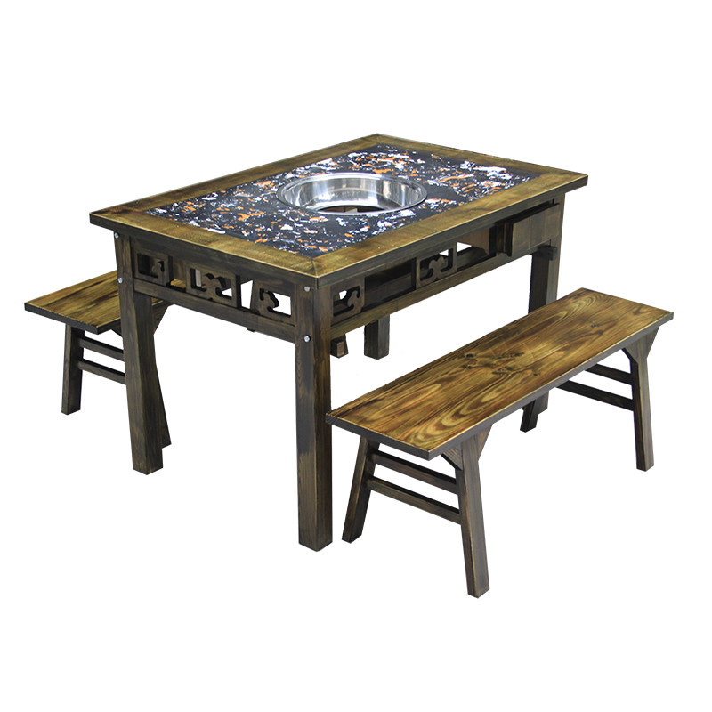 長方形實木（mù）火鍋桌